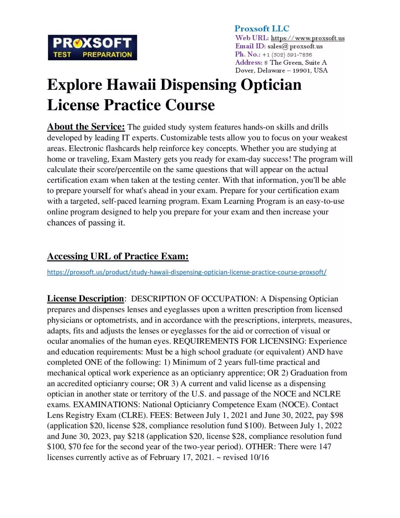 PDF-Explore Hawaii Dispensing Optician License Practice Course