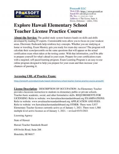 Explore Hawaii Elementary School Teacher License Practice Course