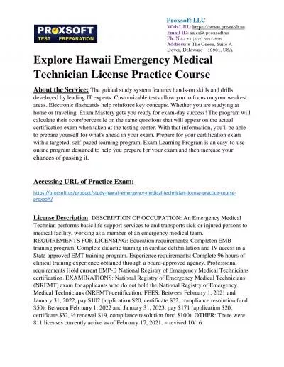 Explore Hawaii Emergency Medical Technician License Practice Course