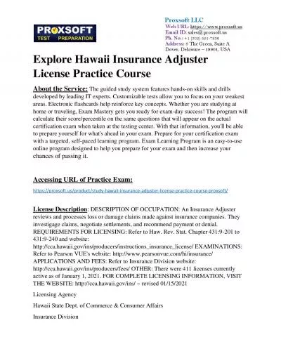 Explore Hawaii Insurance Adjuster License Practice Course