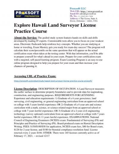 Explore Hawaii Land Surveyor License Practice Course