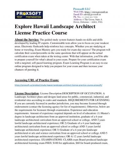 Explore Hawaii Landscape Architect License Practice Course