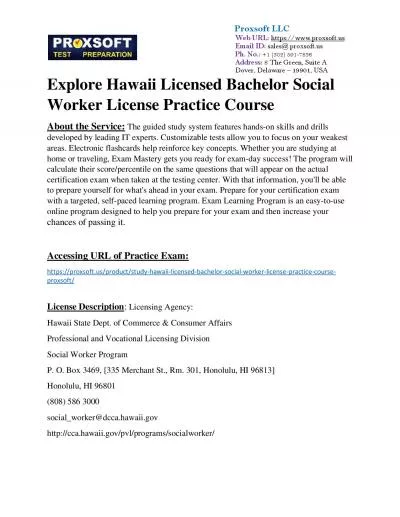 Explore Hawaii Licensed Bachelor Social Worker License Practice Course