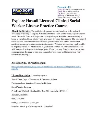 Explore Hawaii Licensed Clinical Social Worker License Practice Course