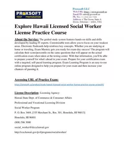 Explore Hawaii Licensed Social Worker License Practice Course