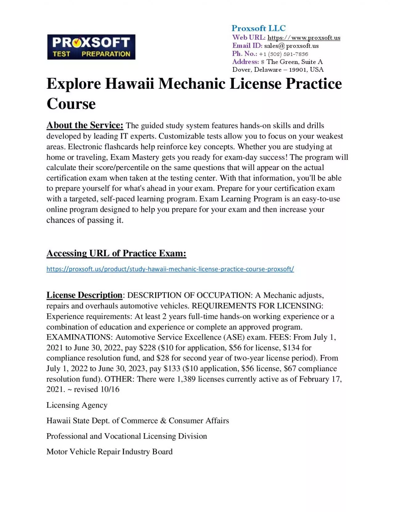 PDF-Explore Hawaii Mechanic License Practice Course