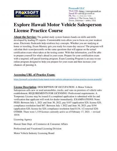 Explore Hawaii Motor Vehicle Salesperson License Practice Course