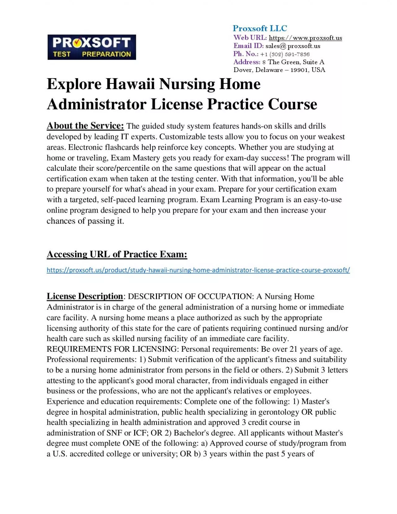 PDF-Explore Hawaii Nursing Home Administrator License Practice Course