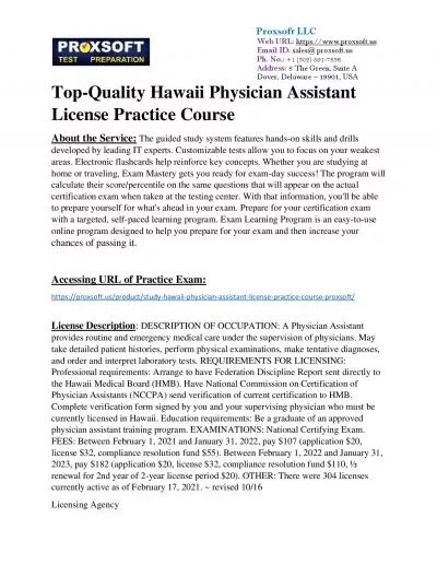 Top-Quality Hawaii Physician Assistant License Practice Course