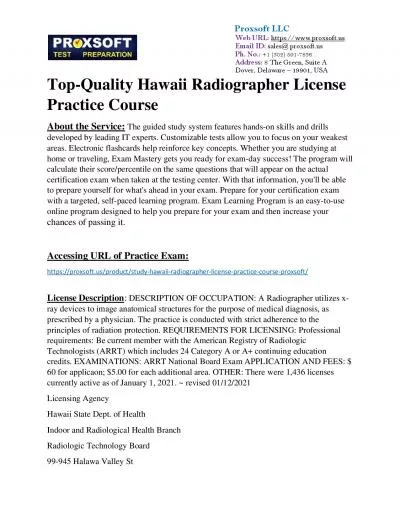 Top-Quality Hawaii Radiographer License Practice Course