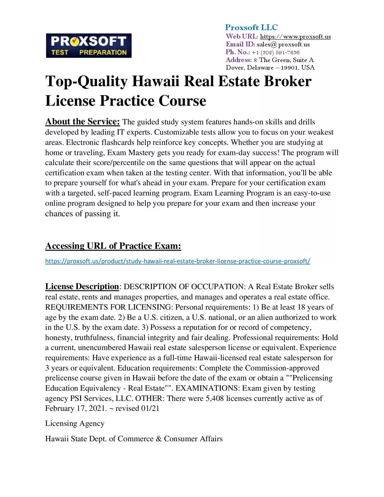 PDF-Top-Quality Hawaii Real Estate Broker License Practice Course