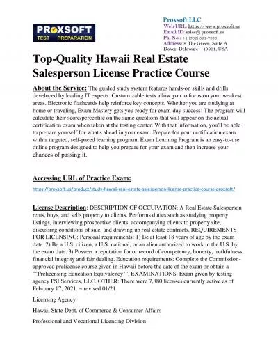 Top-Quality Hawaii Real Estate Salesperson License Practice Course