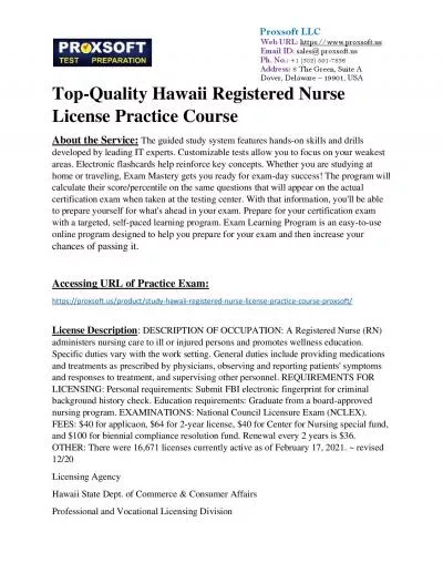 Top-Quality Hawaii Registered Nurse License Practice Course