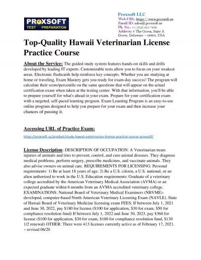 Top-Quality Hawaii Veterinarian License Practice Course