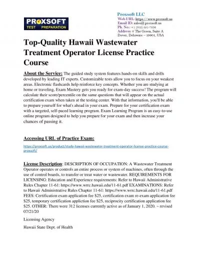 Top-Quality Hawaii Wastewater Treatment Operator License Practice Course