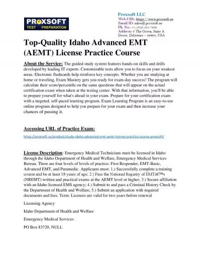 Top-Quality Idaho Advanced EMT (AEMT) License Practice Course
