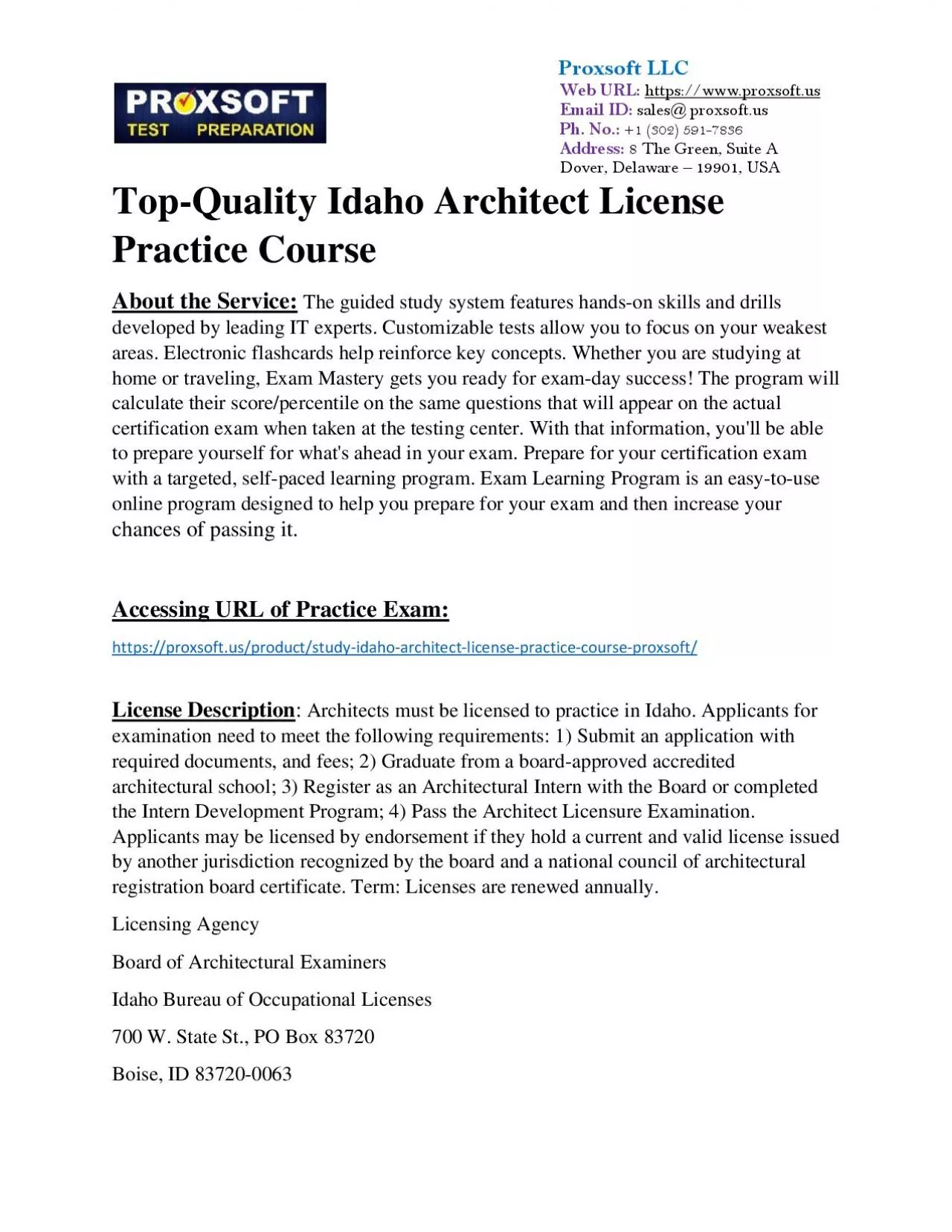 PDF-Top-Quality Idaho Architect License Practice Course