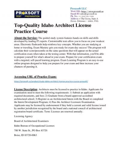 Top-Quality Idaho Architect License Practice Course