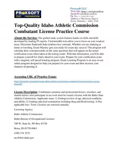 Top-Quality Idaho Athletic Commission Combatant License Practice Course