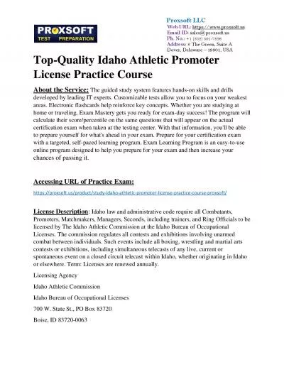 Top-Quality Idaho Athletic Promoter License Practice Course