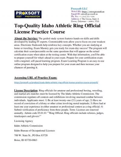 Top-Quality Idaho Athletic Ring Official License Practice Course