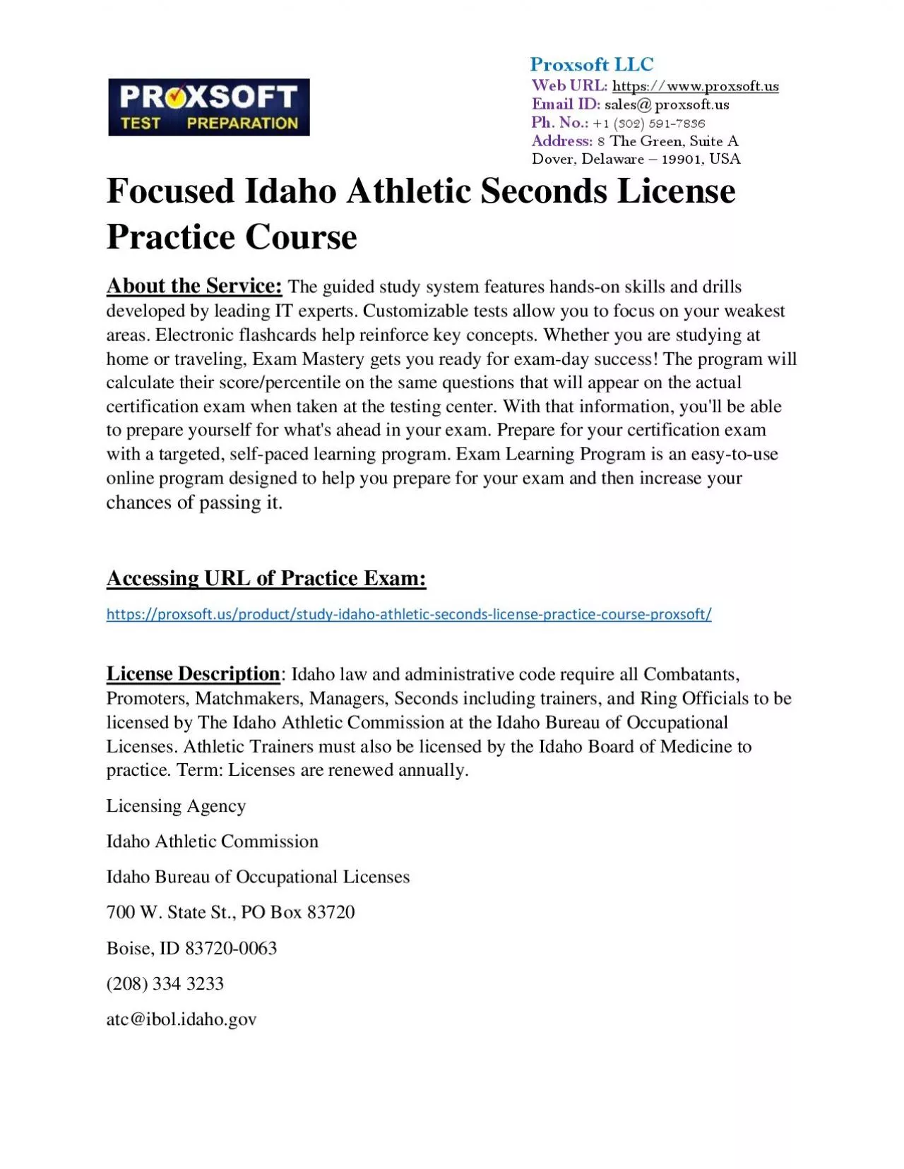 PDF-Focused Idaho Athletic Seconds License Practice Course