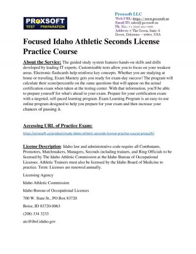 Focused Idaho Athletic Seconds License Practice Course