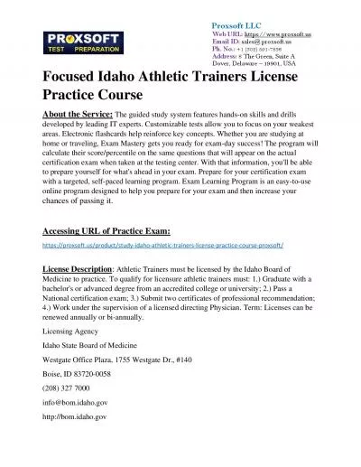 Focused Idaho Athletic Trainers License Practice Course