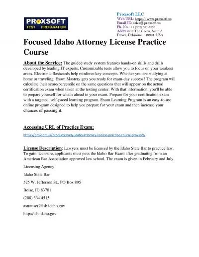 Focused Idaho Attorney License Practice Course