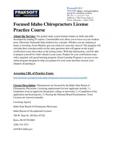 Focused Idaho Chiropractors License Practice Course