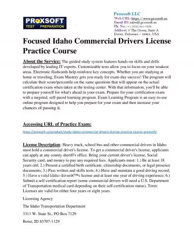 Focused Idaho Commercial Drivers License Practice Course