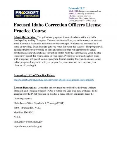 Focused Idaho Correction Officers License Practice Course