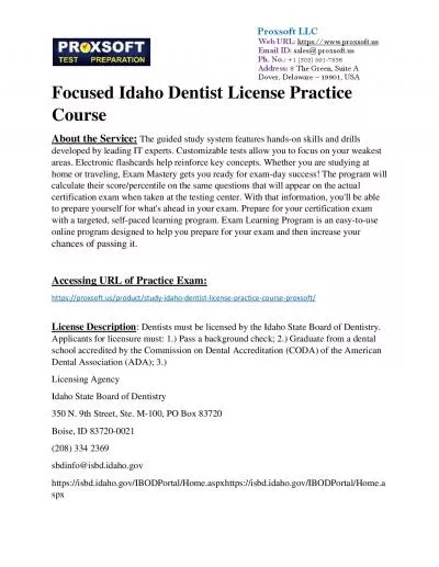 Focused Idaho Dentist License Practice Course