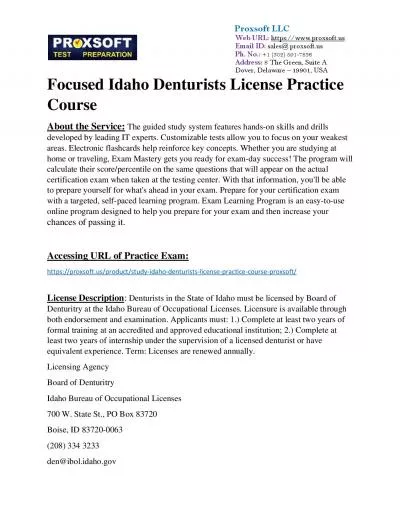 Focused Idaho Denturists License Practice Course