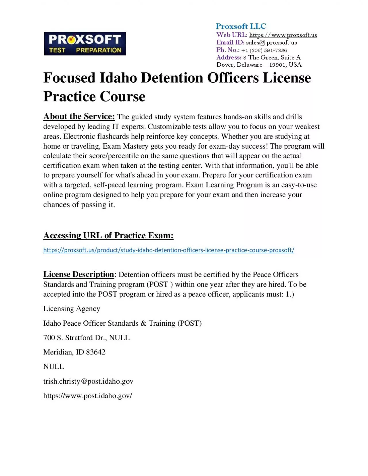 PDF-Focused Idaho Detention Officers License Practice Course