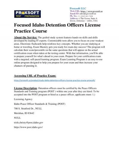 Focused Idaho Detention Officers License Practice Course