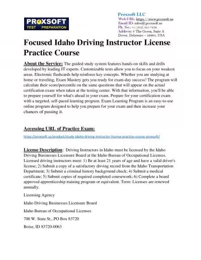 Focused Idaho Driving Instructor License Practice Course