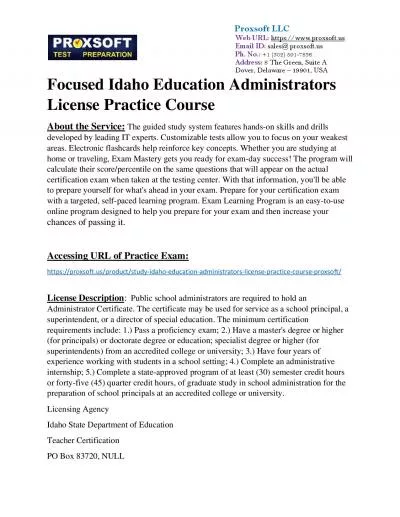 Focused Idaho Education Administrators License Practice Course