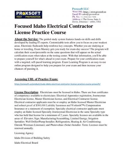 Focused Idaho Electrical Contractor License Practice Course