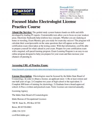 Focused Idaho Electrologist License Practice Course