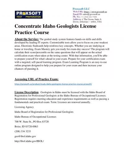 Concentrate Idaho Geologists License Practice Course