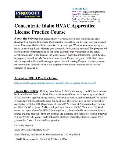 Concentrate Idaho HVAC Apprentice License Practice Course