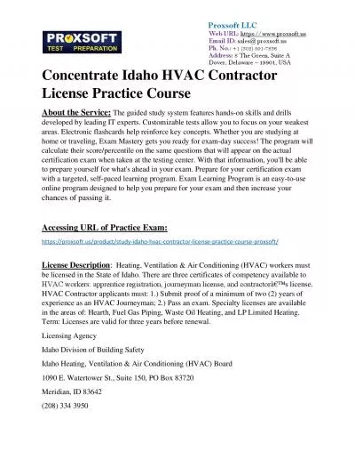 Concentrate Idaho HVAC Contractor License Practice Course