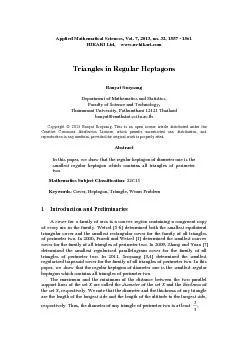 Applied Mathematical Sciences, Vol. 7, 2013, no. 32, 1557 - 1561 HIKAR