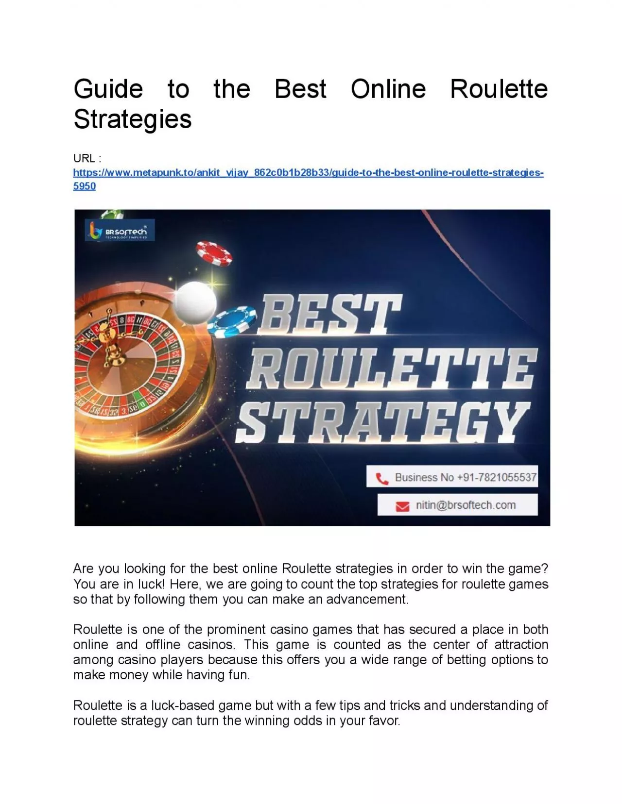 PDF-Guide to the Best Online Roulette Strategies