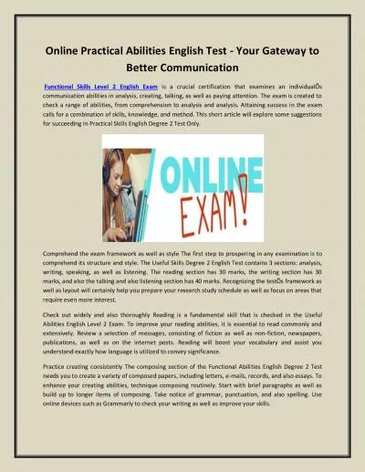 Online Practical Abilities English Test - Your Gateway to Better Communication