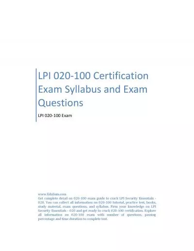 LPI 020-100 Certification Exam Syllabus and Exam Questions