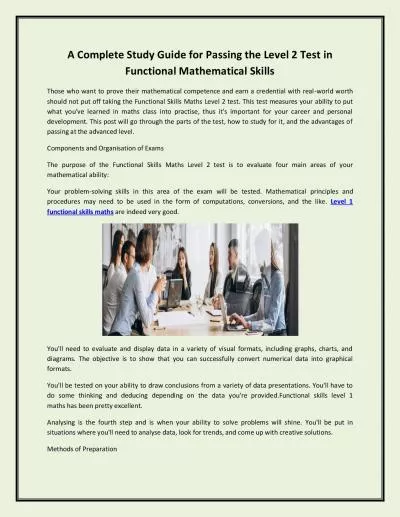 A Complete Study Guide for Passing the Level 2 Test in Functional Mathematical Skills