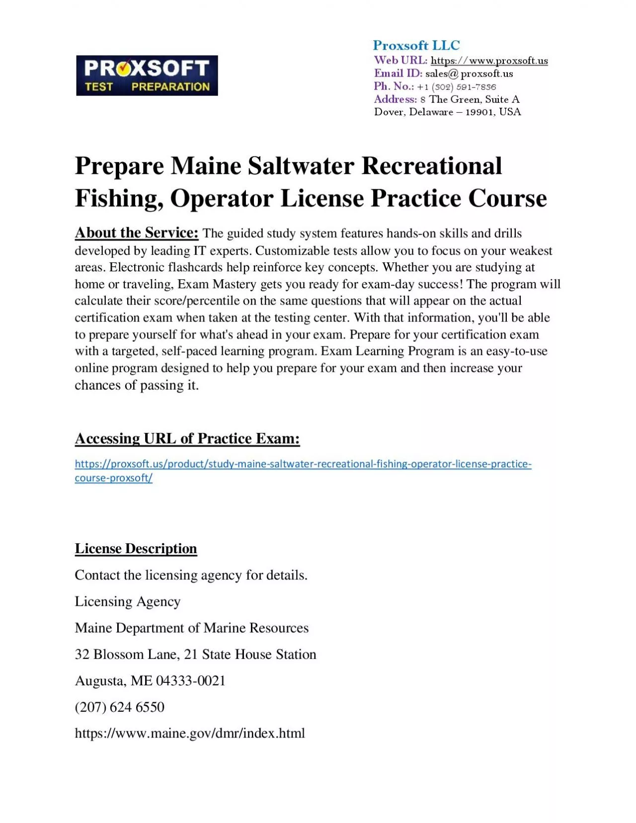 PDF-Prepare Maine Saltwater Recreational Fishing, Operator License Practice Course