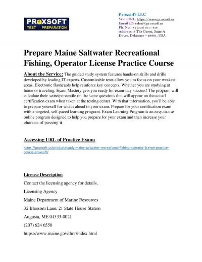 Prepare Maine Saltwater Recreational Fishing, Operator License Practice Course